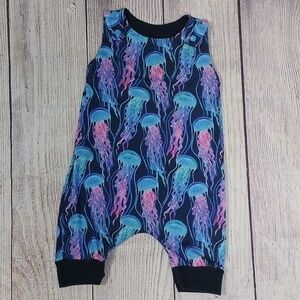Custom Made ADJUSTABLE Grow-With-Me Infant/Toddler Romper 6m-4+y Jellyfish